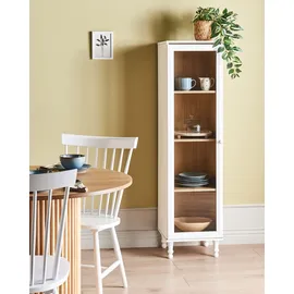 Beliani Vitrine TINGLEDALE 40 x 38 x 150 cm Weiß/Braun