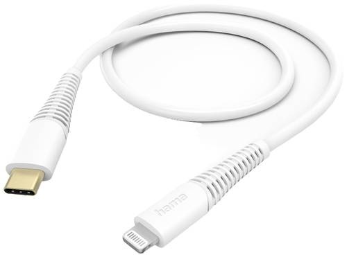 Hama USB-Ladekabel USB 2.0 Apple Lightning Stecker, USB-C® Stecker 1.50m Weiß 00201603