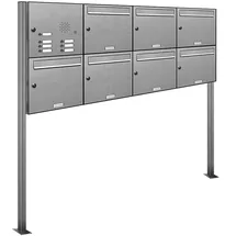 AL Briefkastensysteme Standbriefkasten 7 Fach Silber
