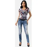Cipo & Baxx Jeans WD443 blau, 98% Baumwolle, 2% Elasthan, unifarben, slim fit lang, Jeans Slim-fit-Jeans, im Used-Look,