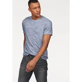 Bruno Banani T-Shirt BRUNO BANANI, Herren, Gr. 3XL (64/66), blau (blau, meliert), Single Jersey, Obermaterial: 60% Baumwolle, 40% Polyester, meliert, slim fit, Rundhals, Shirts T-Shirt, Kurzarm, Slim Fit, unifarben, Rundhalsausschnitt, Topseller