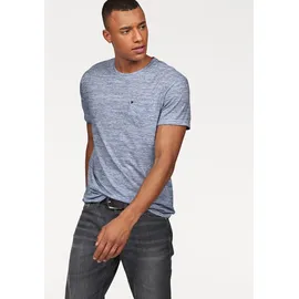 Bruno Banani T-Shirt BRUNO BANANI, Herren, Gr. 3XL (64/66), blau (blau, meliert), Single Jersey, Obermaterial: 60% Baumwolle, 40% Polyester, meliert, slim fit, Rundhals, Shirts T-Shirt, Kurzarm, Slim Fit, unifarben, Rundhalsausschnitt, Topseller