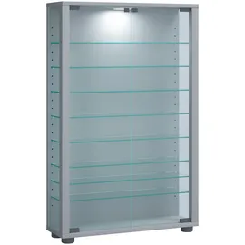 VCM Standvitrine Lumo Mini 59 x 18 x 90 cm Silber