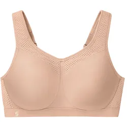 GLAMORISE Nahtloser Sport-BH für hohe Belastung - Kaffee Unterwäsche   Damen 