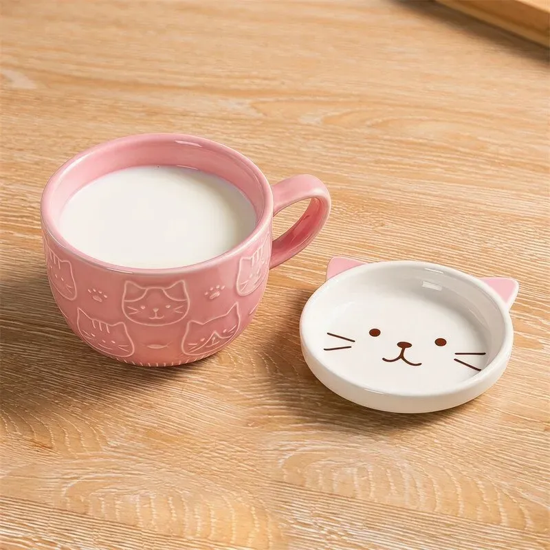 Huacan Becher für Porridge und Kaffee mit niedlichem Cartoon-Tiermotiv