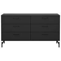VCM Dana Kommode 6 Schubladen schwarz matt. | Schwarz