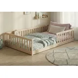 Kids Collective Jugendbett Bodenbett 120 x 200 cm Kiefer naturbelassen beige
