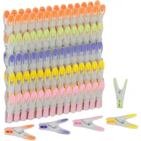 Relaxdays Wäscheklammern Soft-Grip 75 Stück Grün/Orange/Transparent
