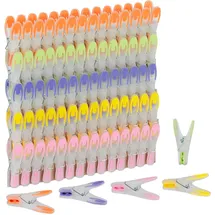 Relaxdays Wäscheklammern Soft-Grip 75 Stück Grün/Orange/Transparent