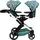 Bayer Design Puppen-Zwillingswagen Xeo Twin grün", Sterne
