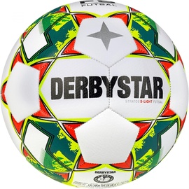 derbystar Stratos S-Light v23 Fussball, Weiss Gelb Blau, 4