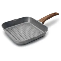 Lacor 27629 Grill Inductionfähig Stilo28 cm, Aluminium, grau, 49