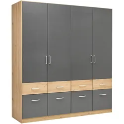Drehtürenschrank Aalen-Extra in Grau/Eiche Artisan
