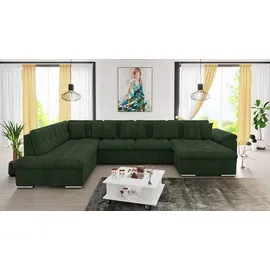 Mirjan24 Ecksofa Niko Bis Cord, Polsterecke mit Bettkasten und Schlaffunktion, Sofa, Polstergarnitur (Farbe: Poso 14, Seite: Rechts) - Grün