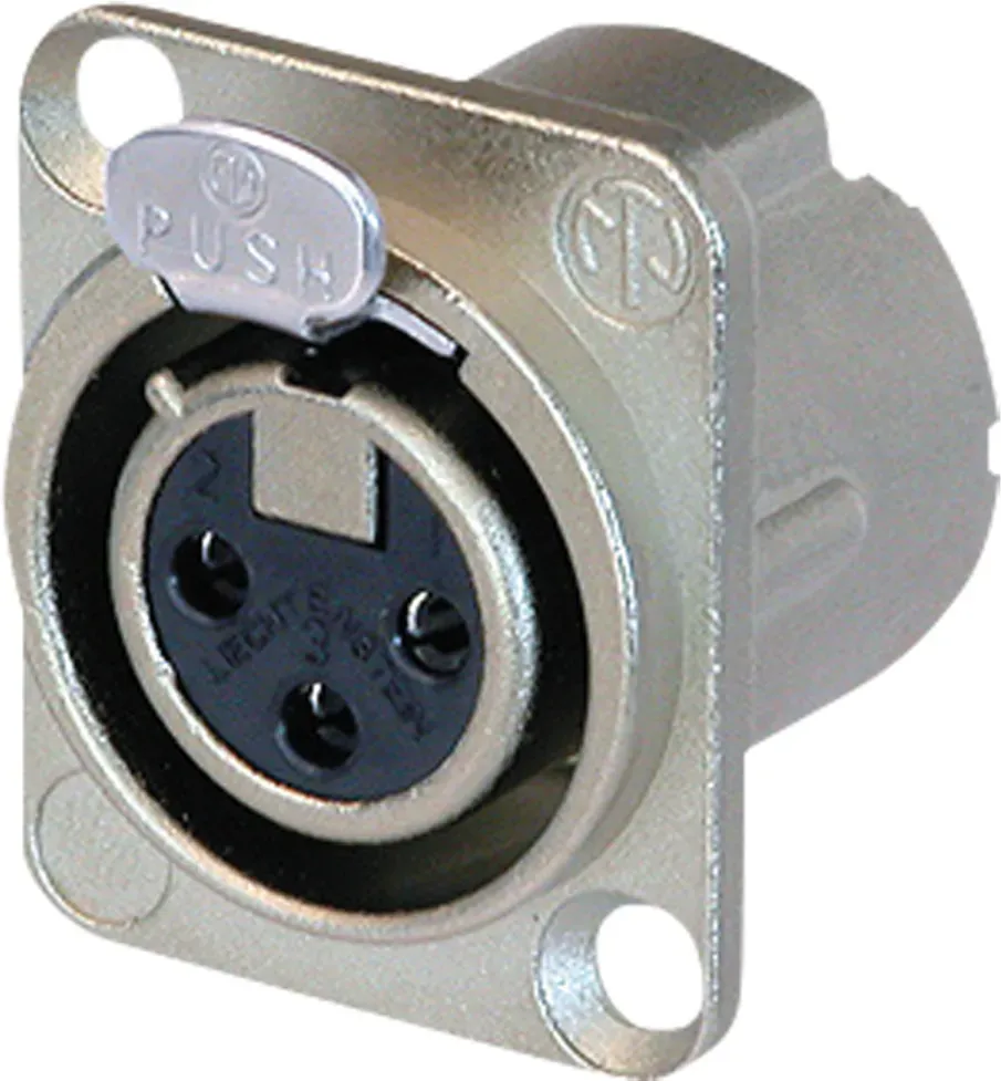 Neutrik XLR 3P Chassis - female Silberkontakte - Nickelgehäuse