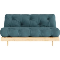 Karup Design Schlafsofa Roots 160«, (2 St.), Mit Holzstruktur, inkl. Futonmatratze, Liegefläche 160x200 cm blau
