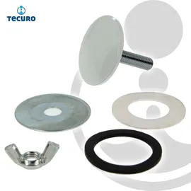 tecuro Hahnlochstopfen Deckrosette Ø 53 mm Messing Weiß