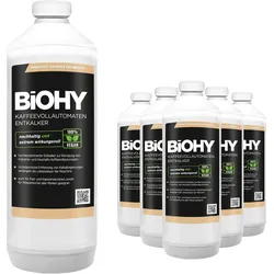 BiOHY Kaffeevollautomaten Entkalker (6x1l Flasche) | Ideal zur Entkalkung von allen Kaffeemaschinen | Ca. 20 Entkalkungsvorgänge/Flasche