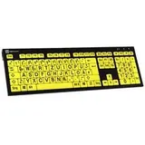 LogicKeyboard XL-Print Kabelgebunden Tastatur Deutsch, QWERTZ Schwarz Multimediatasten, USB-Hub, Geräuscharme Tasten