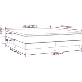 vidaXL Boxspringbett 180 x 200 cm Weiß