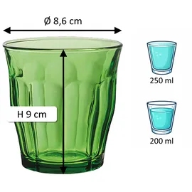 Duralex Tumbler Picardie Trinkglas 0,25 l 6 St.