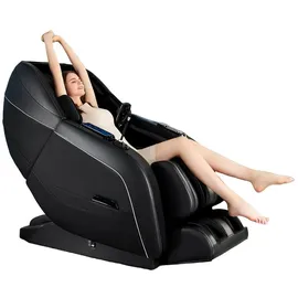 aea Massagesessel Elektrisch 84 x 118 x 161 cm Schwarz mit Rollen