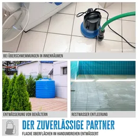 Güde Flachsaugerpumpe GFS 401 S 400 W, 7000 l/h, max. Förderhöhe 8 m, 10 m Anschlusskabel