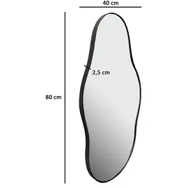 Wohnling Wandspiegel Asymmetrisch 40 x 80 cm Schwarz
