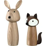 LEONARDO Cucina 2er Set Gewürzmühlen 'Hase' & 'Fuchs'