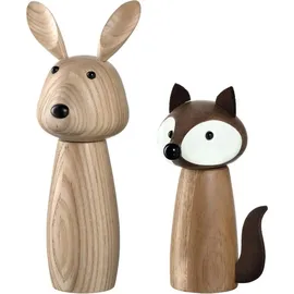 LEONARDO Cucina 2er Set Gewürzmühlen 'Hase' & 'Fuchs'