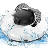 Poolroboter, Boden und Wand, Wasserleitung, kabelloser Poolstaubsauger, 120 Minuten Reinigung, Klettern der Wände, zwei leistungsstarke Sauganschlüsse, 4 kg, ultraleicht, ideal für Enterr Pools (weiß)