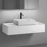 neoro n50 Unterschrank B: 120 cm mit 1 Auszug, Waschtisch B: 58 cm weiß matt, B: 120.5 BN0065WM+BN0414WH+BN0404C1
