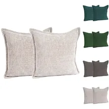 Mojawo 2er Chenille Kissenbezug 45x45cm-m702739-anthrazit-var