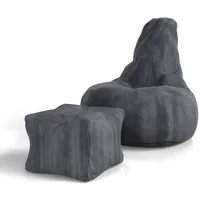 Juskys Sitzsack Chillex mit Hocker - Dunkelgrau