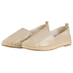 TOM TAILOR Damen Flache Espadrilles in Glanz-Optik, gold, Uni, Gr. 37