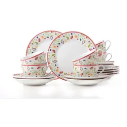 Ritzenhoff & Breker Kaffeeservice Shanti Doppio 18tlg. Porzellan Bunt