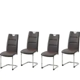 Hti-Living HTI-line Schwingstuhl 4er Set PU braun