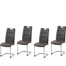 Hti-Living HTI-line Schwingstuhl 4er Set PU braun