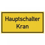 König Werbeanlagen Hinweisschild Hauptschalter Kran 20 x 10 cm Aluminium
