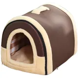 Pevfeciy Hundehöhle Hundehaus kleine Hunde Hundehaus drinnen Indoor, Hundehütte Stoff, Katzenhaus Winterfest, Kuschelhöhle Hund, Schlafhaus Haustierhaus zuhause,2,L