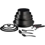 Tefal Ingenio Unlimited L76395, 13-teiliges Topfset, Thermo-Punkt, Schwarz, Aluminium - Schwarz