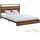 Homestyle4u Metallbett braun Holz Metall, 140x200 cm Schlafzimmer, Betten, Metallbetten