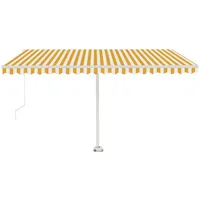 VidaXL Einziehbar Standmarkise 450 x 350 cm gelb/weiß