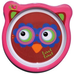 Label-Label Friends Esslerngeschirr Teller Eule 1 St rosa