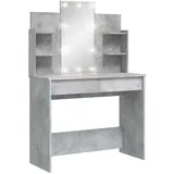 vidaXL Schminktisch, mit LED-Leuchten Betongrau 96x40x142 cm
