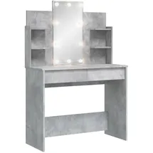 vidaXL Schminktisch, mit LED-Leuchten Betongrau 96x40x142 cm