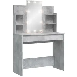 vidaXL Schminktisch, mit LED-Leuchten Betongrau 96x40x142 cm