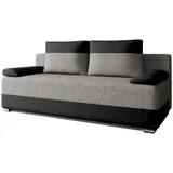 e-meubles Schlafsofa Grau, Schwarz, Holz, 200x90x96 cm, Wohnzimmer, Sofas & Couches, Schlafsofas