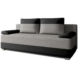 e-meubles Schlafsofa Grau, Schwarz, Holz, 200x90x96 cm, Wohnzimmer Sofas – Couches, Schlafsofas