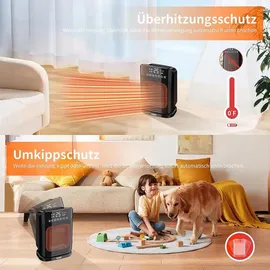 yashe Heizlüfter 1800 W Schwarz